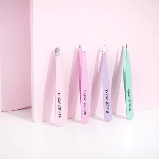Brushworks HD Combination Tweezer Set Pastels