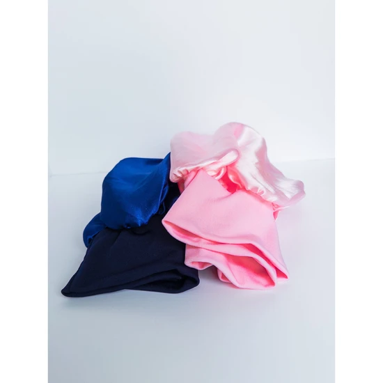 Curly Girl Satin Sleep Cap Wide Secure Headband Pink