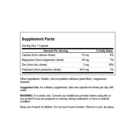 Swanson Mineral Citrate Complex Capsules 60 Capsules