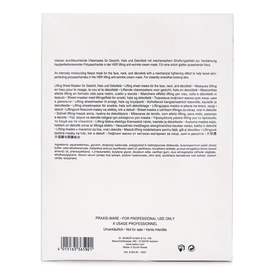 BABOR HSR Lifting Face Mask + Neck & Decollete Sheet Mask 10+10 x2