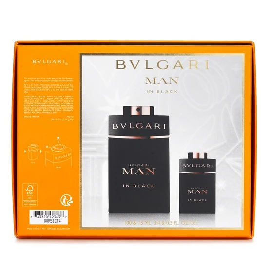 Bvlgari Man In Black Gift Set 100ml Eau De Parfum + 15ml Eau De Parfum