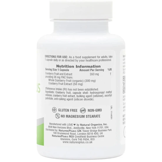Nature's Plus Pro Cranberry Plus 36mg PAC Capsules 60 Capsules