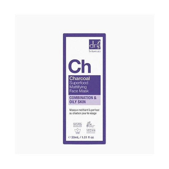 Dr Botanicals Charcoal Superfood Mattifying Face Mask 60ml