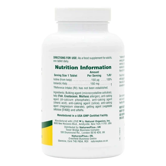 Nature's Plus Kelp Tablets 300 Tablets