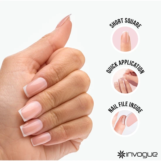 Invogue Classic Thin Square French Tip Pack of 24