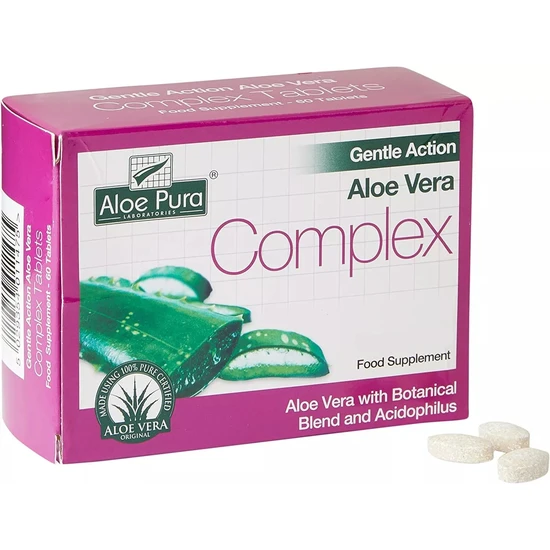 Aloe Pura Aloe Vera Gentle Action Complex Earlier Colon Cleanse Tablets 60 Tablets