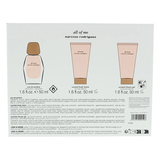Narciso Rodriguez All Of Me Eau De Parfum 50ml, Body Lotion 50ml + Shower Gel 50ml Gift Set