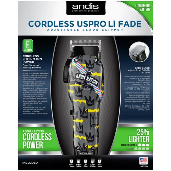 Andis US Pro Li Fade Cordless Clipper Silver