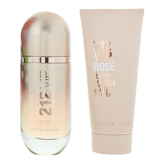 Carolina Herrera 212 Vip Rose Eau De Parfum 80ml + Body Lotion 100ml Gift Set For Her 80ml