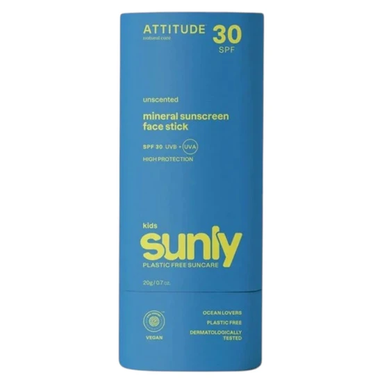 Attitude Sunly Kids Mineral Sunscreen Face Stick SPF 30 Unscented 20g