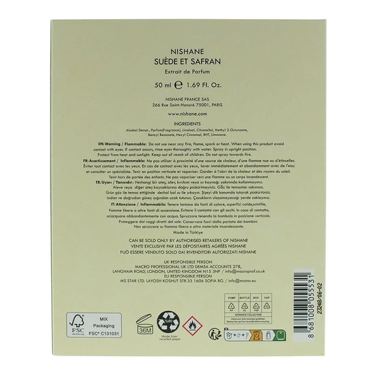 Nishane Sude Et Safran Extrait De Parfum 50ml