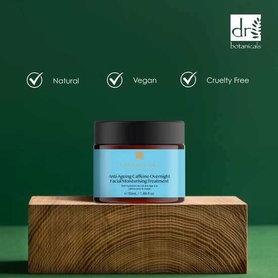 Dr Botanicals Anti-Ageing Caffeine Overnight Facial Moisturising Treatment 50ml