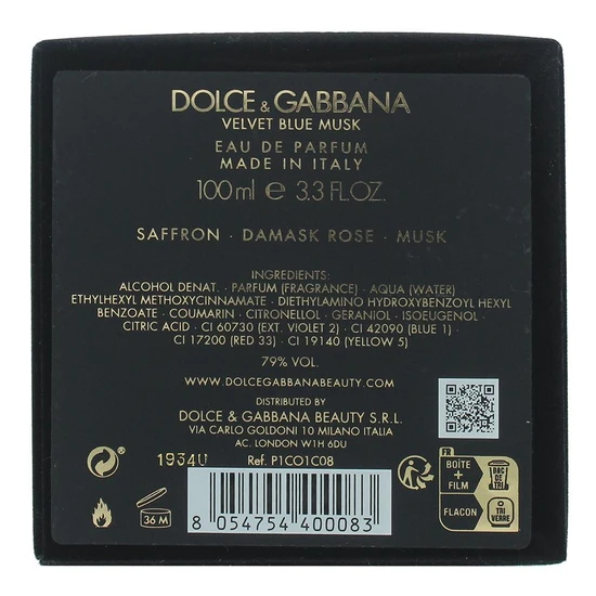 Dolce & Gabbana Velvet Blue Musk Eau De Parfum 100ml