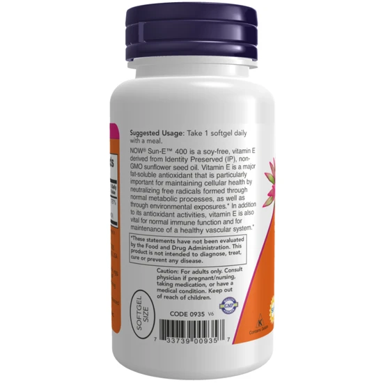 NOW Foods Sun-E 400iu 60 Softgels