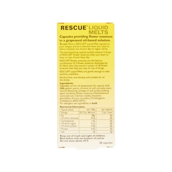 Bach Rescue Liquid Melts Capsules 28 Capsules