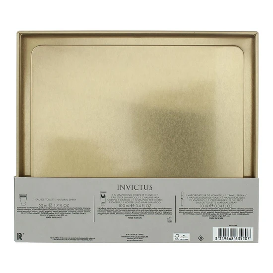 Paco Rabanne Invictus Gift Set 50ml Eau De Toilette + 10ml Eau De Toilette + 100ml Shower Gel