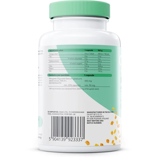 Osavi Fenugreek 550mg Capsules 60 Capsules