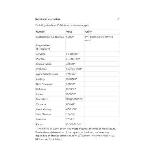 Health Aid Digeston Max Tablets 30 Tablets