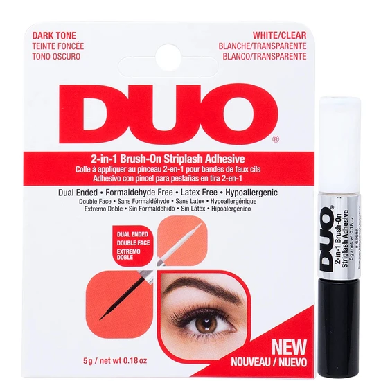 DUO 2-in-1 Brush-on Strip Lash Adhesive White/Clear + Dark Tone 5g