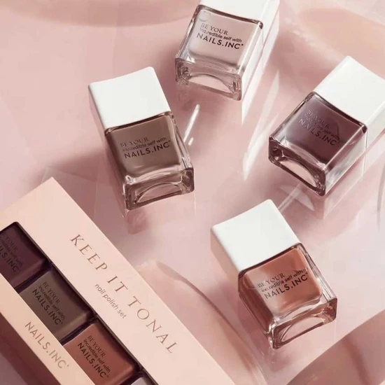 Nails Inc Keep It Tonal Nail Polish Set 14ml