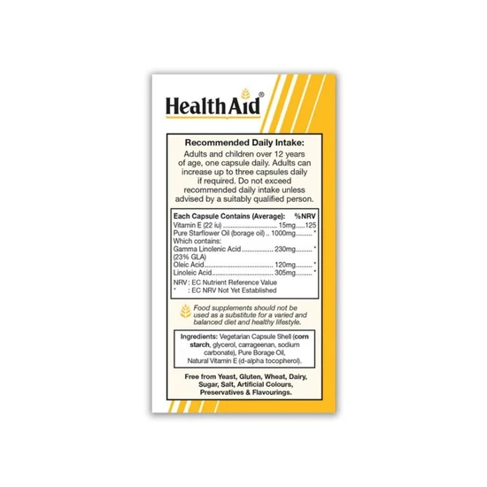 Health Aid Starflower Oil 1000mg (23% GLA) 30 Capsules