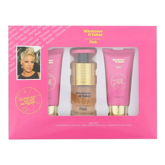 Pink Whatever It Takes Eau De Parfum 100ml Gift Set 100ml, 100ml Body Lotion & 100ml Shower Gel