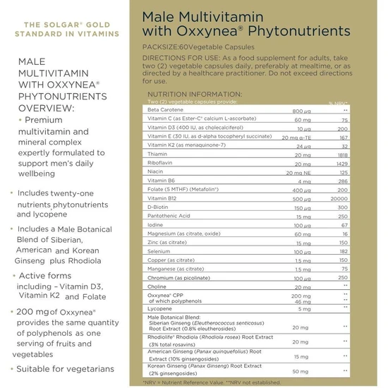 Solgar Male Multiple Tablets x60