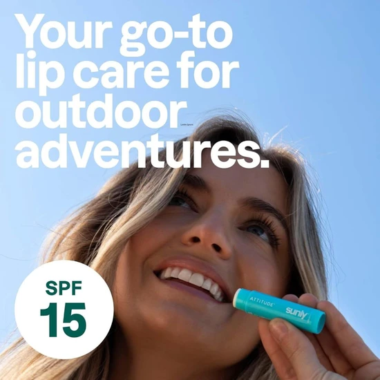 Attitude Sunly Unscented Medium Protection Lip Balm SPF 15 2 x 4.25g