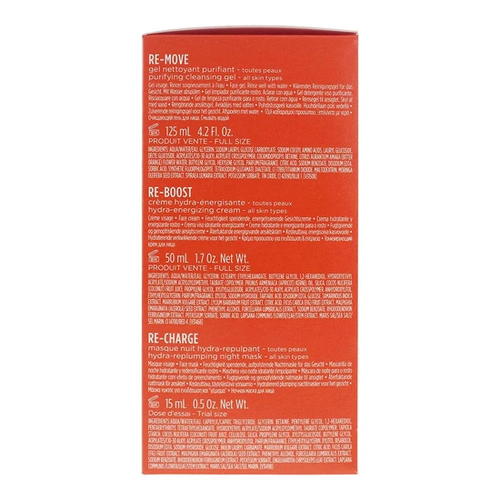 Clarins Hydration Gift Set 125ml Cleansing Gel, 50ml Energising Face Cream & 15ml Replumping Night Mask