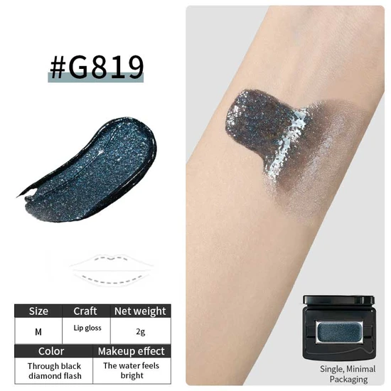 Glisten Cosmetics G819 Translucent Black Refillable Multipurpose Cream Cheeryep