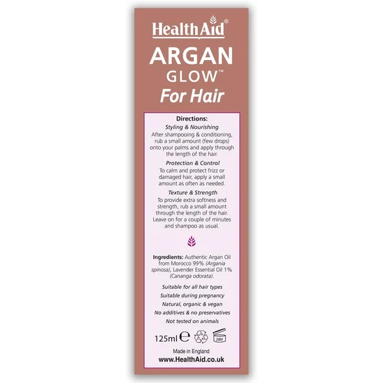 Health Aid Argan Glow Hair Oil 125ml