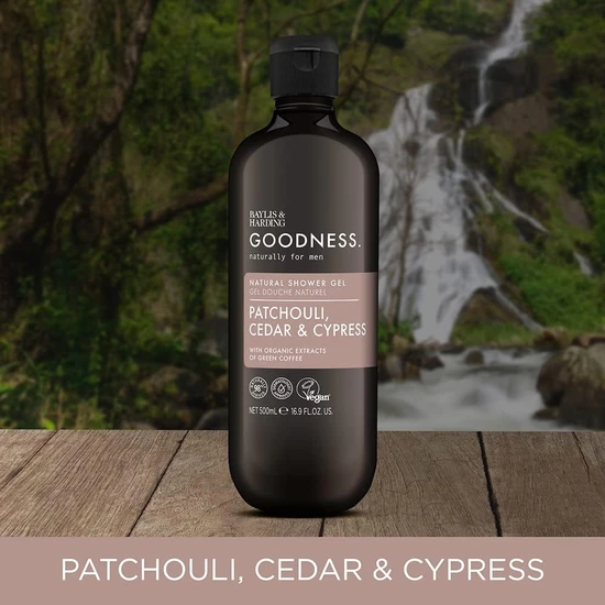 Baylis & Harding Goodness Men's Patchouli, Cedar & Cypress Natural Shower Gel 500ml