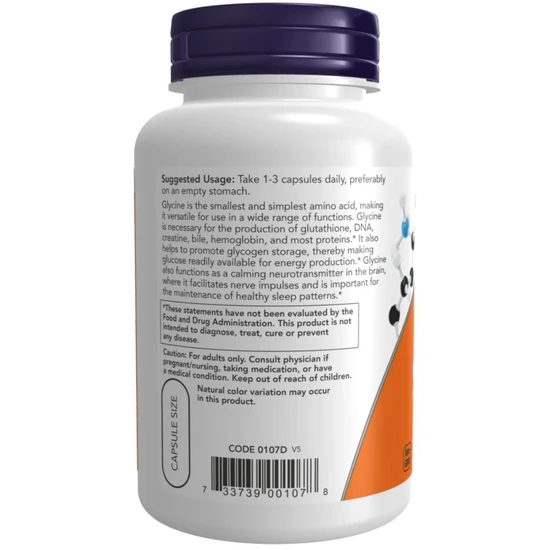 NOW Foods Glycine 1000mg 100 Veg Caps