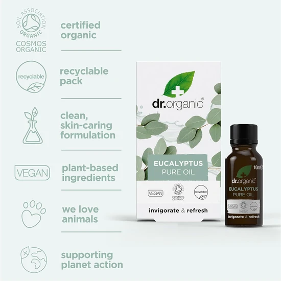 Dr. Organic Invigorate & Refresh Eucalyptus Pure Oil 10ml