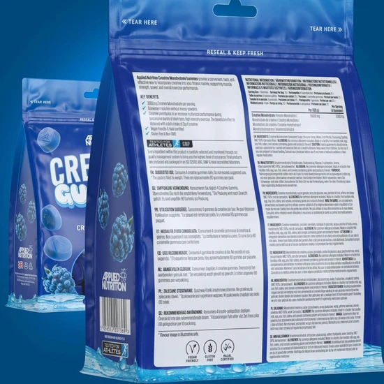 Applied Nutrition Creatine Blue Raspberry Gummies 80 Gummies