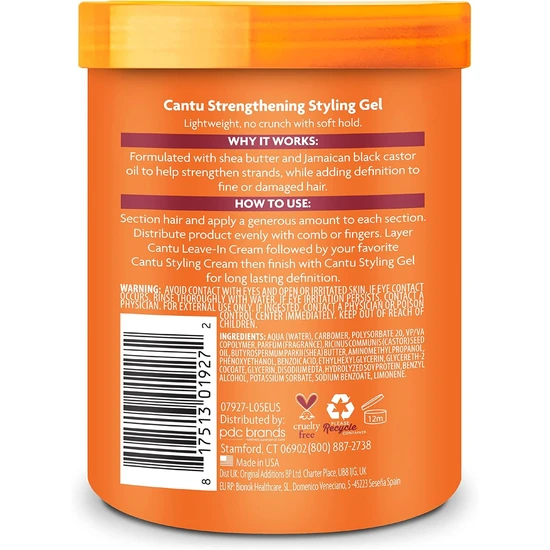Cantu Maximum Hold Strengthening Styling Gel 524g