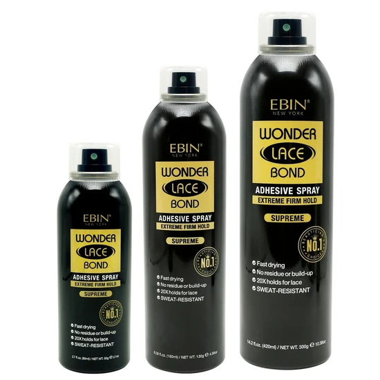 Ebin New York Wonder Lace Bond Adhesive Spray Extreme Firm Hold Supreme 180 ml