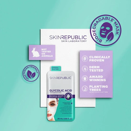 Skin Republic Glycolic Acid Oxygenating Face Sheet Mask 20ml