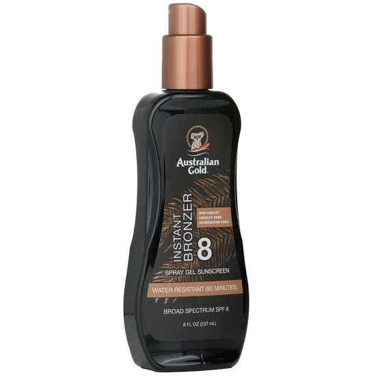 Australian Gold Spray Gel Sunscreen SPF 8 With Instant Bronzer 237ml