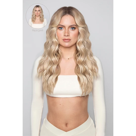 LullaBellz Super Thick 16'' Brushed Out Wave Clip In Hair Extensions 5 Piece