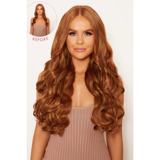 LullaBellz Super Thick 22\" Curly Clip In Hair Extensions 5 Piece