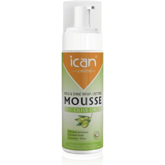 Ican London Olive Oil Hold & Shine Mousse 207ml