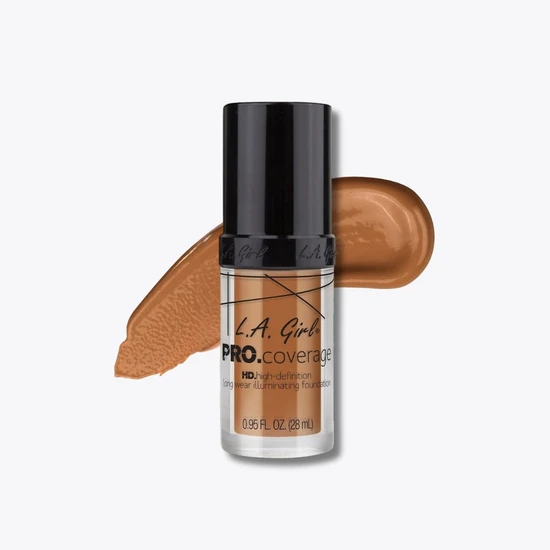L.A. Girl Pro.Coverage HD Long Wear Illuminating Liquid Foundation Dark Chocolate