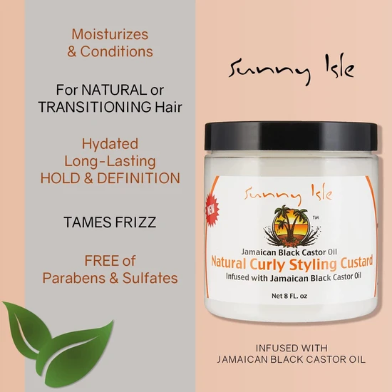 Sunny Isle Jamaican Black Castor Oil Natural Curly Styling Custard 8oz