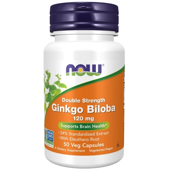 NOW Foods Ginkgo Biloba Double Strength 120mg 50 Capsules