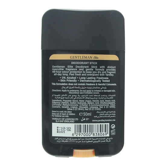 Yardley Gentleman Elite Deodorant Stick 50ml
