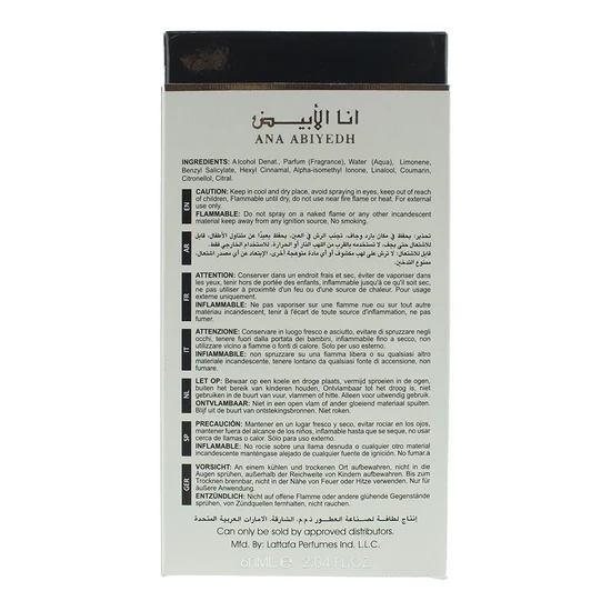 Lattafa Ana Abiyedh Eau De Parfum 60ml