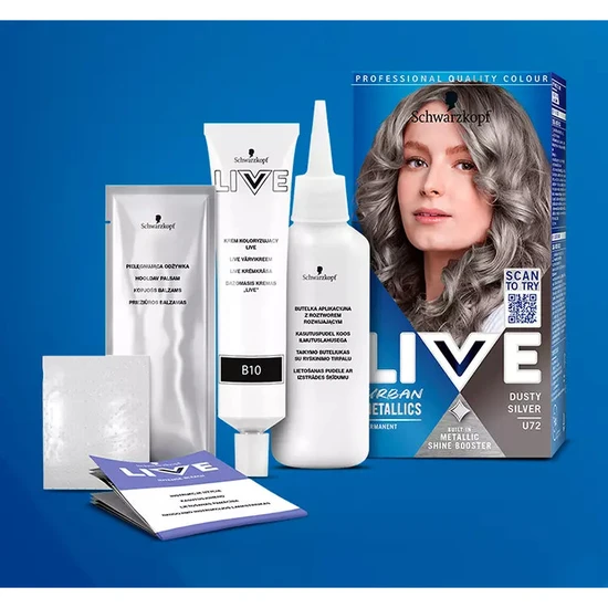 Schwarzkopf Live Urban Metalic Intense Permanent Colour U72 Dusty Silver