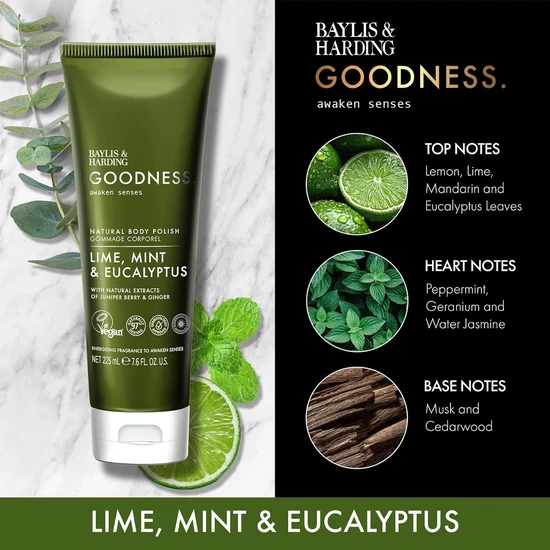 Baylis & Harding Goodness Lime Mint & Eucalyptus Natural Body Polish 225ml