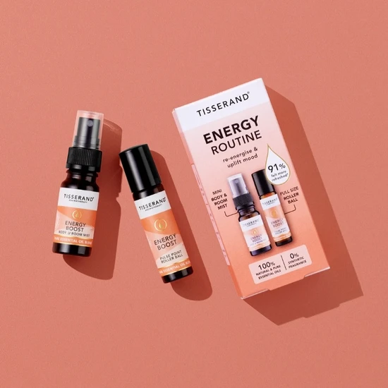 Tisserand Aromatherapy Energy Routine Duo Kit Room Mist & Roller Ball